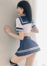 Anime Sailor Crop Top and Skirt Set