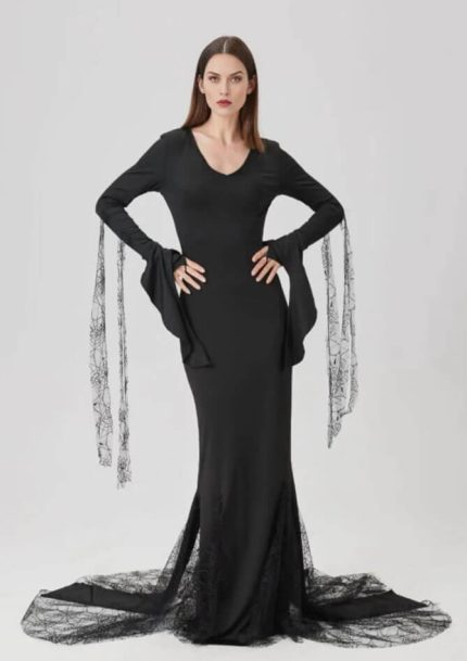 Black Witch Gothic Maxi Dress (1)