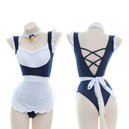 Cosplay Anime Collar Kitten Blue Dress
