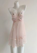 Kawaii Flower Lace Pink Babydoll