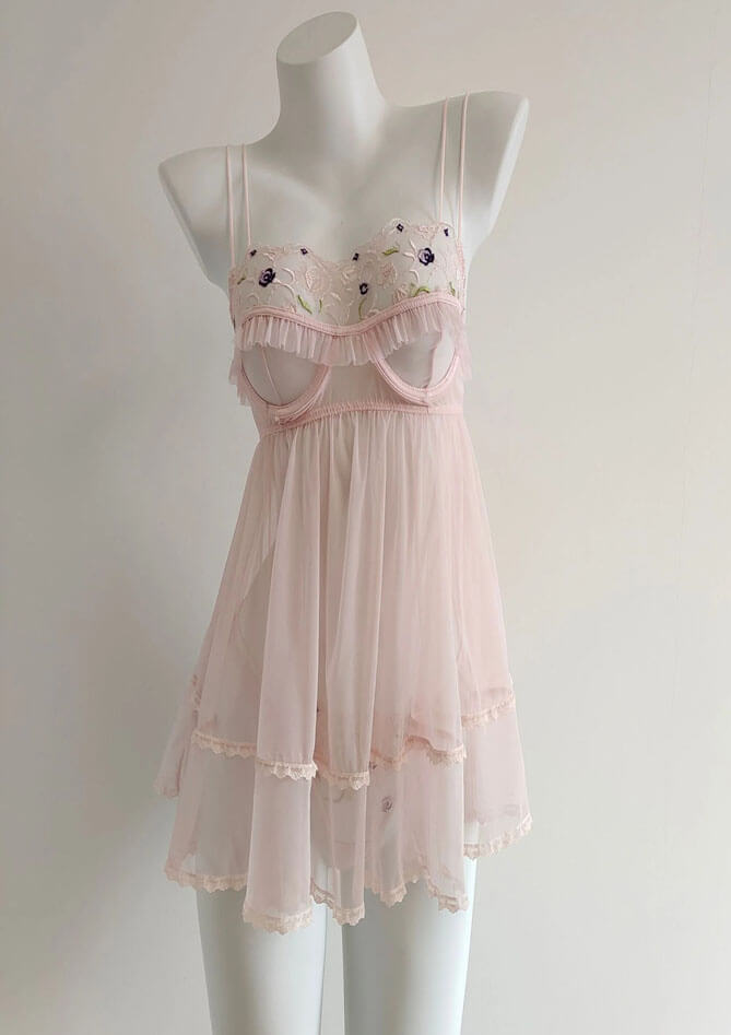 Kawaii Flower Lace Pink Babydoll Kawaii Flower Lace Pink Babydoll