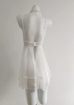 BackSide Kawaii Flower Lace White Babydoll