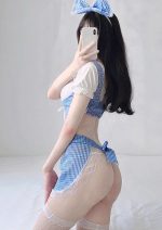 Lace Anime French Maid Lingerie Cosplay Babydoll Dress with Apron Costume