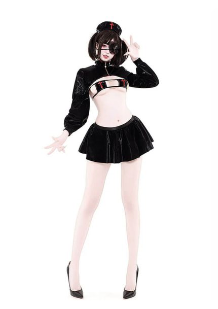 Latex Gothic Nurse Costume 5