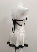 backside White and black Polka Dots Babydoll Lingerie