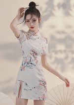 Side Slit Chinese Mini Dresses (4)