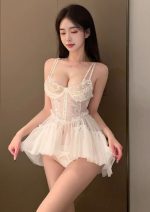 Transparent Lace Babydoll Set (1)