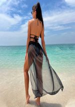 Women's 3 Piece Bikini Set Black Strappy lingries
