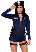 Women's Cop Costume Adult Police Romper Costume Cop Halloween Costume