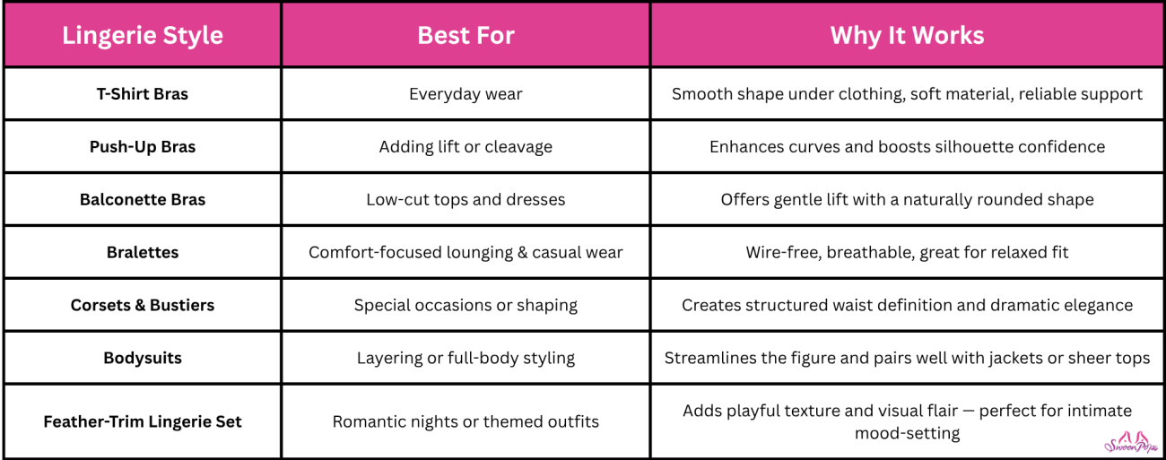 Elegant typography showcasing the phrase "the best words for your business" related to a lingerie brand.