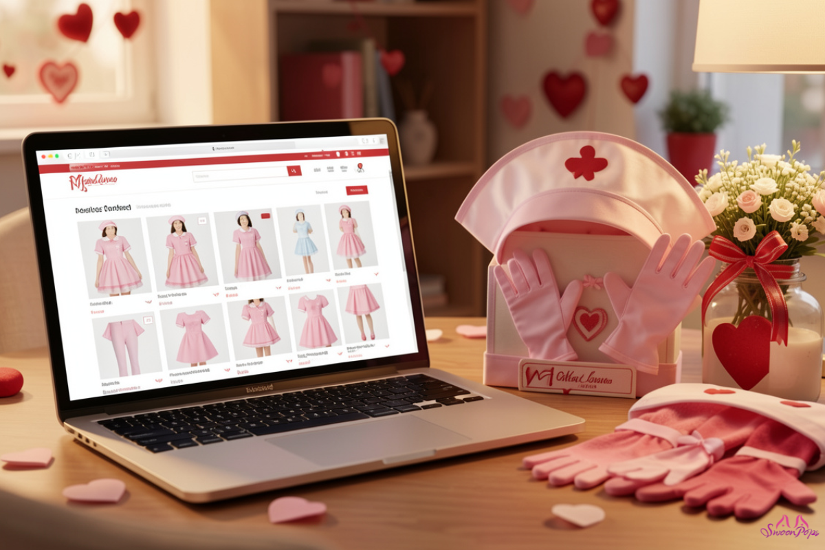 A laptop adorned with a pink heart and a pink hat resting on top, showcasing a playful and stylish tech accessory.